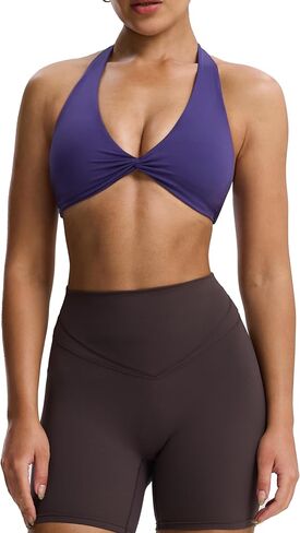 Aoxjox Women's Worning Halter Sport Bras Fitness Litbless Rosie Bra Yoga Crop Top Top in Kuwait