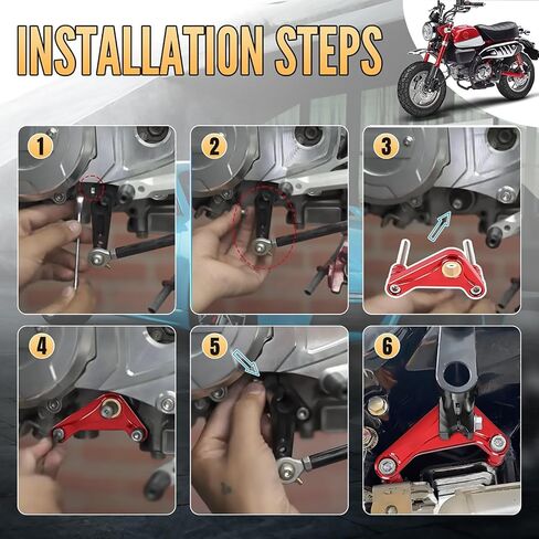 Canitu Shift Shaft Brace ، أنود CNC Billet Aluminium Supter Support Cover Cover Carrier مع شريحة دعم 2 براغي لـ Honda Grom 2014-2021 للقرد 125 2018-2021 (أسود) in Saudi Arabia