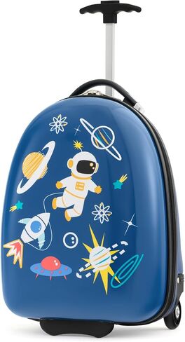 أمتعة Honey Joy Kids ، 16 "الأطفال المتداولون مع عجلات خفيفة ومقبض تلسكوبي ، أمتعة سفر خفيفة الوزن الصلبة للأطفال الصغار ، واصلوا أمتعة مع عجلات لفتاة الصبي (Pink Unicorn) in Kuwait