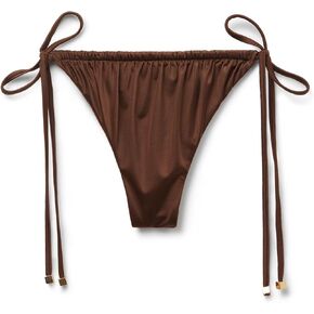 Woman's Thong Swimsuit Bottoms Shiny Satin