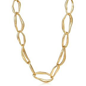 Chunky Gold Necklace 18k Real Gold Plated Chunky Chain Link Necklace for Women Long Statement Necklaces for Women Adjustable Length