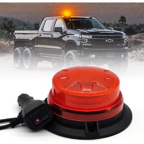 Red Emergency Beacon Lights with Magnetic Mount,Solar Strobe Warning Light,Wireless Rechargeable Safety Flashing Light for Emergency Vehicles,School Bus,Ambulance Firefighter Volunteer Vehicles