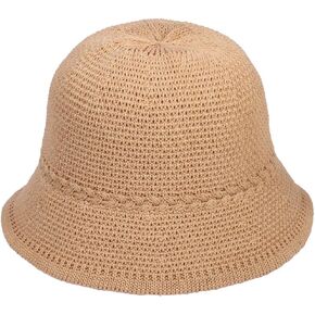 Eigso Womens Mesh Woven Bucket Hat for Women Men Vintage Twisted Braided Fisherman Hat for Woman Man