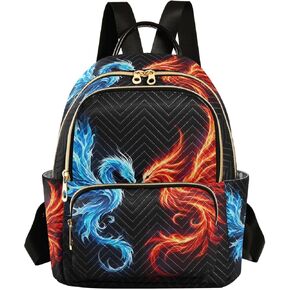Small Backpack Purse for Women, Skull Crow Travel Bag Casual Daypack Shoulder Bag
