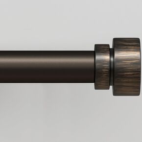 Modern Antique Brown Curtain Rods for Windows 66 to 120 Inches Adjustable Length Heavy Duty 1" Diameter Window Rod with Decorative Finials for Outdoor Farmhouse Bedroom Kitchen Living Room