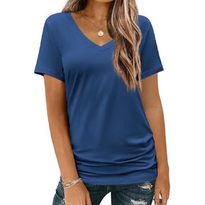 HOTOUCH Womens T Shirts Short Sleeve V Neck Basic Tee Soft Casual Loose Fit Summer Tops Outfits 2025 Fashion in Saudi Arabia
