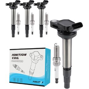 UF596 Ignition Coil Pack Spark Plug Iridium 4 PCS (1.8L) For 2009 2010 2011 Toyota Corolla Matrix Prius 2012 2013 2014 2015 2017 Lexus Scion IM XD Pontiac Vibe, UF619 90919-02258 C1714