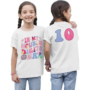 Kekemi في أرقامي المزدوجة عصر عيد ميلاد الفتيات قميص عيد ميلاد العاشر فتاة T Shirt