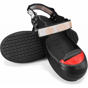 LG09 CE & ASTM Certified Slip-Resistant Shoe Covers | SRO Anti-Slip Overshoes | Lightweight Titanium Alloy Toe | Waterproof Work Boot Covers for Men/Women (34-48) (S（US4-7，Women）)