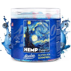 Hemp Gummies - High Potency 2500MG Natural Tasty Fruit Flavors Vitamins, Omega 3 for Deep Bedtimes, Focus, Unwind, Made in USA