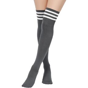 Century Star Womens Thigh High Socks Thin Stripes Over Knee High Stocking for Women Casual Long Thigh High Tights Boot Socks