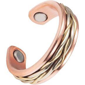 Copper Magnetic Ring for Women, Lymphatic Drainage Adjustable Ring, 3500 Gauss Magnet (Type-F)