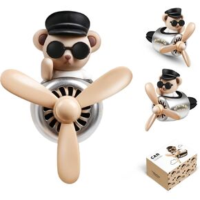 Bear Pilot Car Fresheners Vent Clip Cute Teddy New Car Scent Automotive Air Fresheners Cartoon Air Outlet Aromatherapy Ornament Thank You Gifts for Him Her Friends, Families