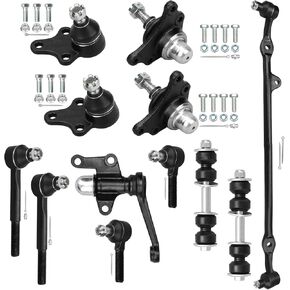 IRONTEK 12PC Set Front Suspension Kit Tie Rod Ends Ball Joints Sway Bar Links Center Link Idler Arm Fit for Toyota Pickup 1989-1995, RWD ONLY, Replace ES2374 ES2376 K9223 K9343 K9645 K9647 DS1060