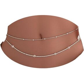 Sexy Multi Layered Waist Chain for Women Bikini Bead Belly Chain Summer Sequin Waist Chains Adjustable Waterproof Beads Body Chains Beach Holiday Jewelry