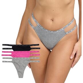AEROPOSTALE Women's 3-Pack Ribbed Double Strap Thong