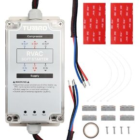 TURBRO RV AC Soft Start Kit for Smooth Startup Under Low-Power Condition, 6-Wire Installation, Protects Compressor and Other Appliances in Vehicles, 3 Indicator Lights, AC 100-240 V/60 Hz, S15 Plus