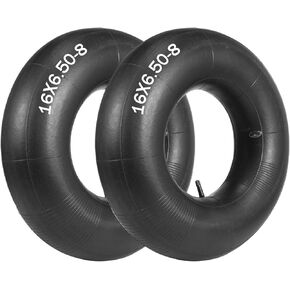 2 Pack Heavy Duty 16x6.50-8 Inner Tubes with Straight Valve Stem, Premium Replacement 16x6.50-8/16x7.50-8 Lawn Mower Tire Tubes Fit for Tractor, Garden Trailer, Golf Carts, Wheelbarrows