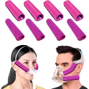 أغطية حزام الساتان Nataku ８pack ، وسائد حزام الحرير التنفس لعلاج حزام القناع ، وسادة راحة حزام الصوف العالمية والقابلة لإعادة الاستخدام ، وملحقات وإلحاحات PAPA للحد من العلامة الحمراء （ROSE RED）
