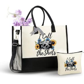 InnoBeta Photographer Gifts Canvas Tote Bag, Photographer Bag with Top Zipper Closure and Shoulder Strap for Birthday, Mother's Day, Christmas