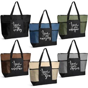 6Pcs Thank You Tote Bags Bulk Employee Appreciation Gifts for Women Team Social Worker Nurse Teacher Medical Assistant