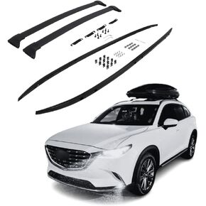 Roof Racks Cross Bars fit for Mazda CX9 CX-9 2016-2024 2025 All Black Side Rails Rooftop Cargo Carrier (4PCS)