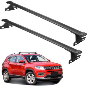 Roof Racks Cross Bars Compatible with Jeep Compass 2018-2024 Aluminum Crossbars Rails Cargo Rooftop Bike Snowboard Skiboard Luggage Rack Versatile Cargo Carrier Accessories