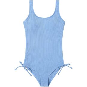 Patgoal Girls One Piece Swimsuits Ribbed Bathing Suit Teen Girls Adjustable Straps Drawstring Athletic Swimwear Swim Suit