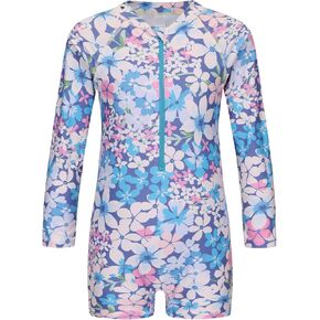 Girls One Piece Rash Guard Swimsuits for Girl Long Sleeve Bathing Suits with UPF 50+ Sun Proctection Sunsuits 3-16 Years