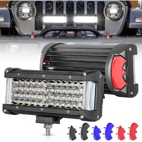 OFFROADTOWN 2PCS Side Shooter LED Pod Light 4 Inch 136W Spot Flood Combo Quad Row Off Road Driving Lights Work Bumper Lights Fog Light for Truck Tractor Motorcycle SUV UTV ATV Boat