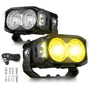 MICTUNING 4 Inch 56W LED Pods, RGB 7-Color Gradient Mode Flood Light, IP68 Waterproof, Square Cube Offroad Driving Light for for ATV, SUV, Truck, Marine & Outdoor Lighting 2Pcs