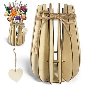 Vases for Lego Flowers-Vase Kit Wooden for LEGO Flower Bouquet Building Set, Puzzle Vase, Display Stand Vases for Roses Sunflowers Cherry Blossoms Orchid Daffodils Lotus, Gift for Flowers Lover