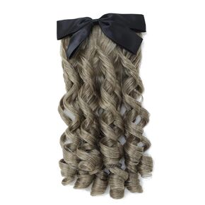 Regency Ringlet Bonytail Hairpiece مع Bow Spiral Curl Half Wig Historical Colonial Lady Costume Costum