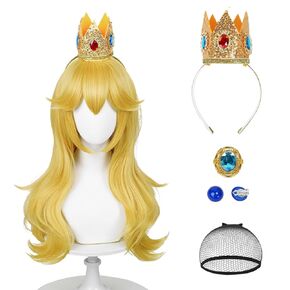 Probeauty Long Brown Braided Wig for Women Girls Halloween Costume Cosplay Wigs with Bangs + Wig Cap