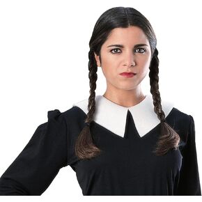 Rubies Women's The Addams Family Wednesday Addams Costume Wigs for Themed Parties and Halloween, One Size US