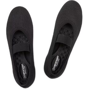 Frank Mully Womens Ballet Flats Casual Round Toe Knit Fabric Flats for Women with Single Strap Ballerina Flat Shoes Lightweight Dressy Shoes for Woman