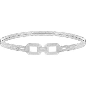 JASGOOD Skinny Metal Elastic Waist Belt for Women Stretch Thin Belt for Dresses
