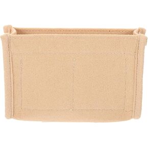 Classic Beige Felt Bag Organizer Insert for Handbag, Tote, Makeup Bag