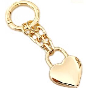 Agromusk Gold Heart Padlock Bag Charms,Heart Shaped Keychain Accessories for Women Handbag Purse Charm Chain Gift