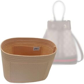 Samorga (6-57/ GG-Ophidia-S-Bucket Bag Organizer for Ophidia Small Bucket Bag Organizer Insert Innerbag (1.2 ملم من الجلد البيج)