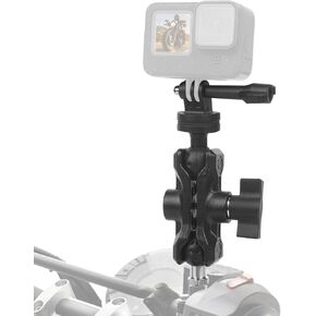 Bike Motorcycle Camera Mount Bundle Kit, 1/4 Screw & Tripod Mount Adapter, 360°Rotating Ball Head Base -Ballhead Arm Bracket Clamp for lnsta360/G0pro, Handlebar Stype(0.59"-1.38") 75013
