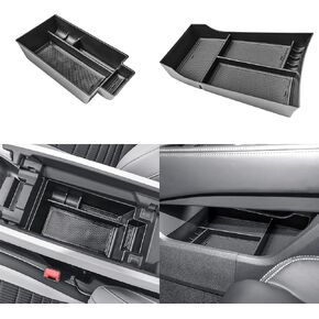 Edbetos 2PCS/Set Center Console Organizer متوافق مع Nissan Rogue 2021-2023 2024 2025 إكسسوارات داخلية Lower Console Armrest Secondary Box Pallet Middle Insert Tray Black ABS
