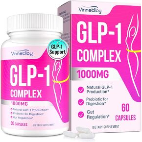 GLP-1 Supplement for Women & Men, GLP1 Supplements Women GLP-One Probiotics with Akkermansia Probiotic, Natural GLP1 for Immune, Digestion, Gut, GLP-1 Levels and Overall Health, Vegan - 60 Capsules