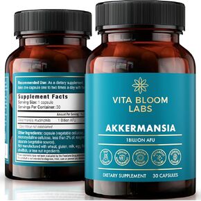 Akkermansia Probiotic Supplement - Promotes Digestive Comfort, Gut Lining & Microbiome Support - GLP-1 & Metabolic Wellness - Active Strain, 1 Billion AFUs - 30 Capsules