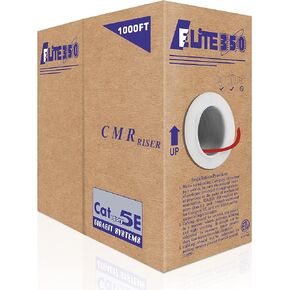 CAT5E Riser (CMR), 1000ft, UTP 24AWG, Solid Bare Copper, 350MHz, UL Certified, Easy to Pull (Reelex II) Box, Bulk Ethernet Cable (Orange) in Kuwait