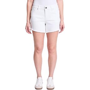 Royalty For Me Womens Women´s High Rise Premium Stretch Fray Hem Hi-lo Shorts