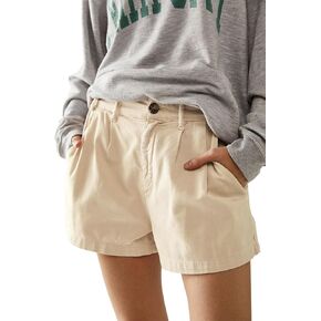 Lesore Womens Relaxed Fit Elastic Waist Casual Summer High Rise Shorts Pockets Chino Shorts Pants Trousers