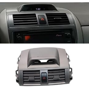 Gxarts Center A/C Dash Air Vent Trim Cover متوافق مع Toyota Corolla Base Ce Le Xle L S XRS 2009-2013 لوحة إدراج مصببة شباك مخرج مع زر الطوارئ 55670-02340 5567002340