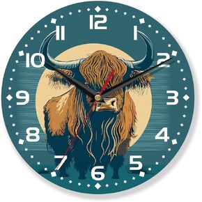 Chicken Wall Clocks,Rooster Oil Painting Wall Clock Decorative,Chicken Kitchen Wall Clock Battery Operated - 10 Inch Round Bathroom Wall Clocks Silent Non-Ticking