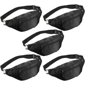 Crossbody Fanny Pack Large Capacity Waist Bag with Hidden Zipper Pockets Adjustable Strap Fanny Packs Waterproof Oxford Cloth Travel Belt Bag for Outdoor Shopping Travel Men Women,Black (5)